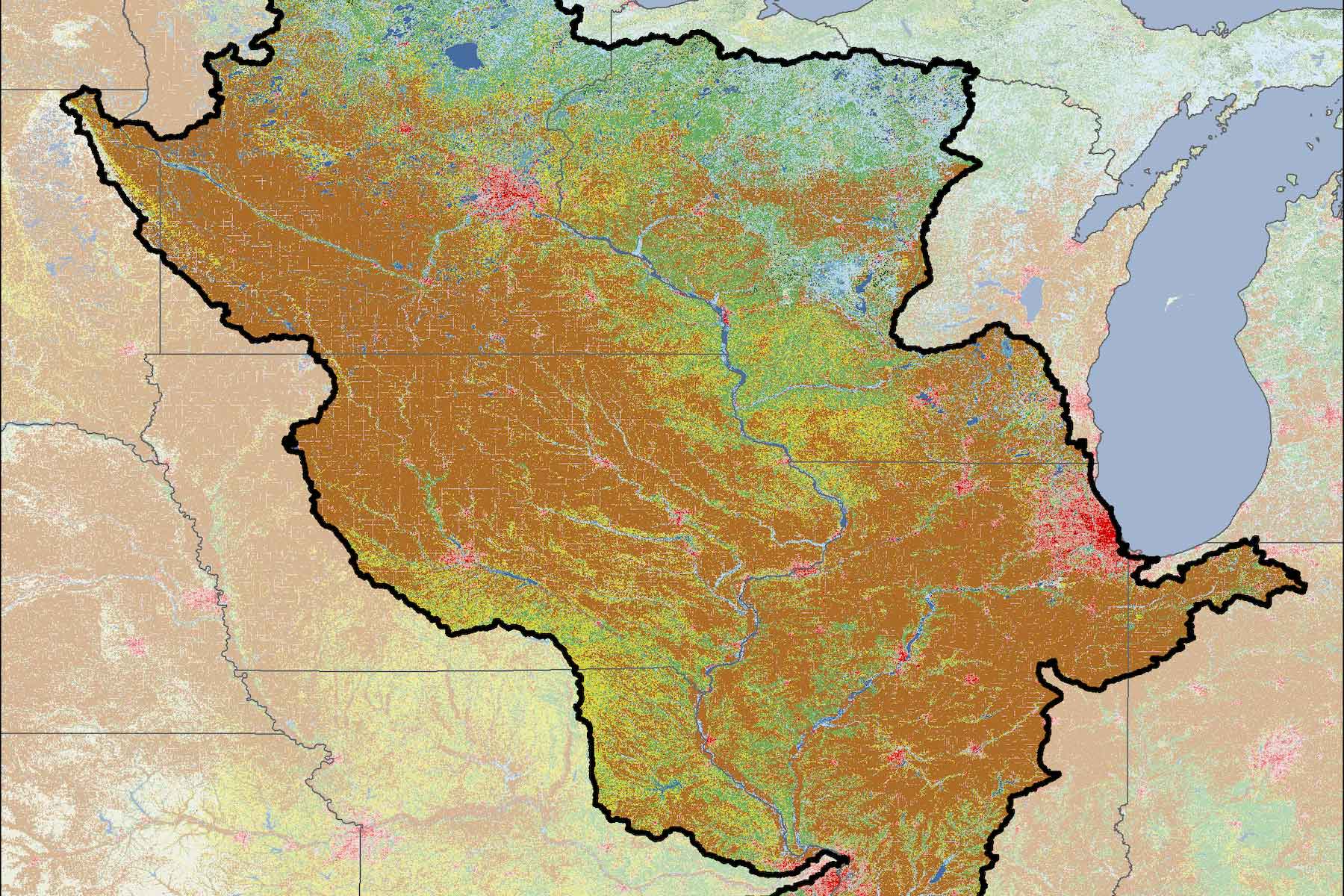 A land use land cover map of Upper Mississippi River Basin